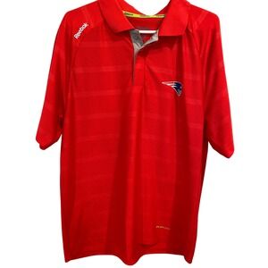 Reebok New England Patriots Polo Shirt NFL‎ Football PlayDry Red Mens Large